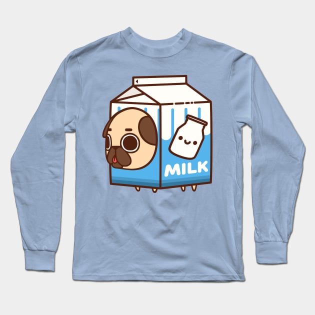 Milk Puglie Long Sleeve T-Shirt by Puglie Pug 